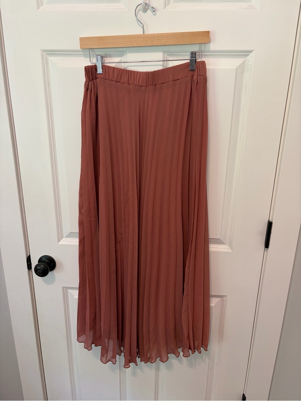 Zara Pleated Maxi Skirt in Dusty Rose